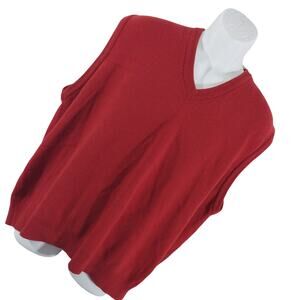 MACKINNON OF SCOTLAND! 100% FINE NEW WOOL RED DELICIOUS SWEATER VEST! SZ XXL